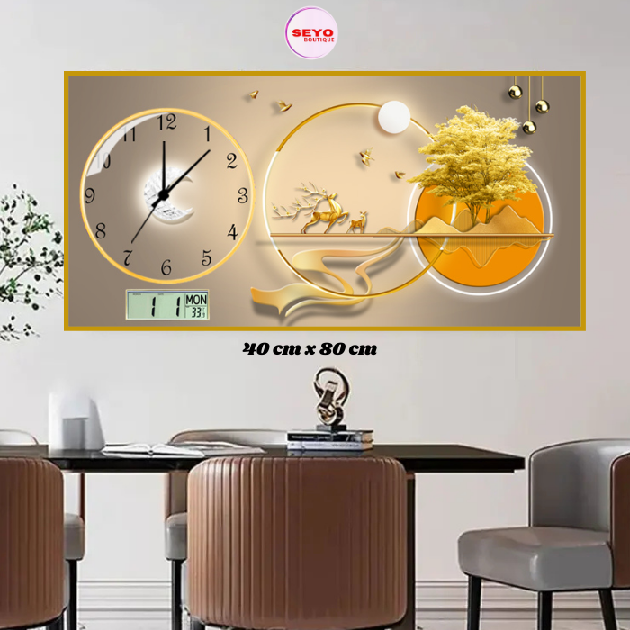 Tableau-Horloge "Éclat Temporel" | Cadre Aluminium et Cristal de Porcelaine
